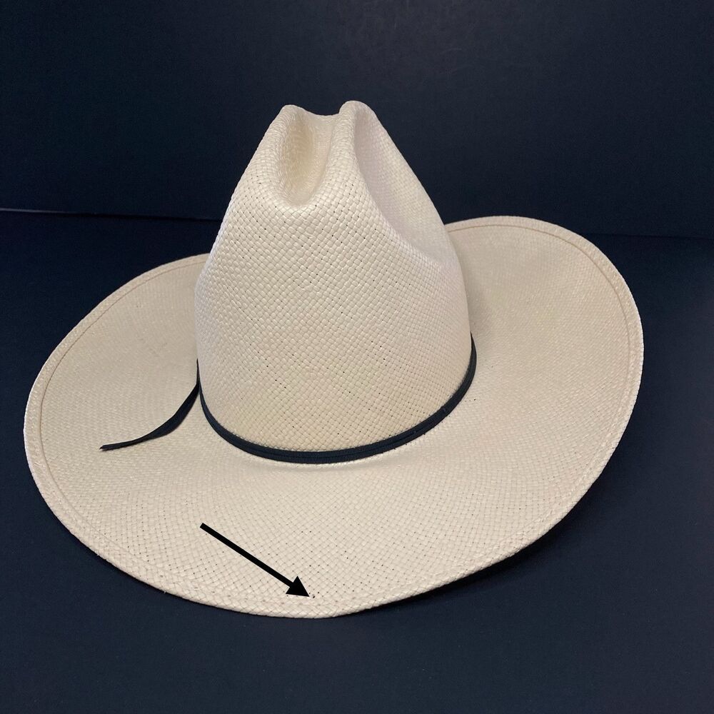 Texas Hat Company Straw Cowboy Hat “Big Bend” Mens Size Small Black Hatband New - Picture 10 of 14